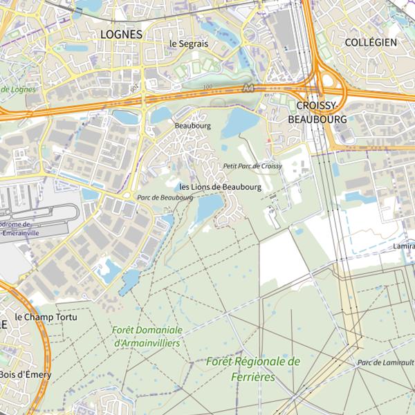 Plan cartographique de Étang de Beaubourg