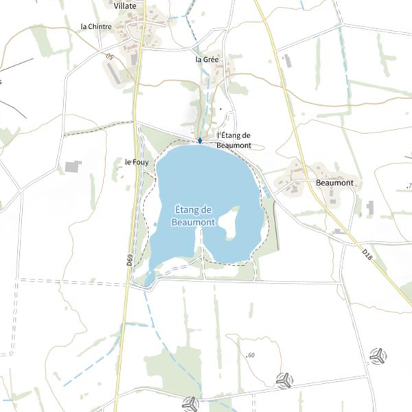 Plan cartographique de Étang de Beaumont