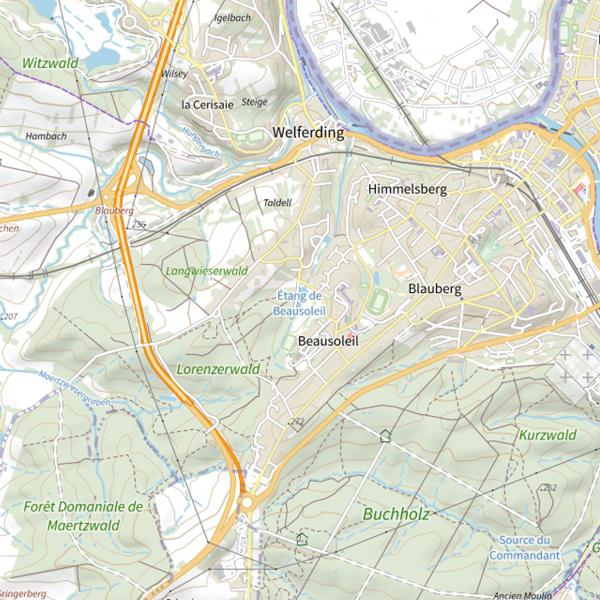 Plan cartographique de Étang de Beausoleil (Sarreguemines)
