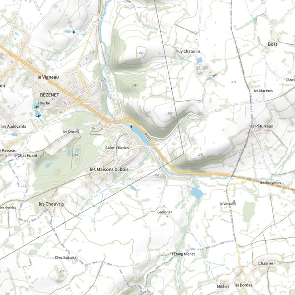 Plan cartographique de Étang de Bézenet