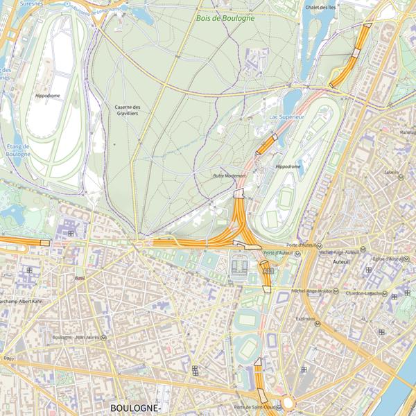 Plan cartographique de Étang de Boulogne