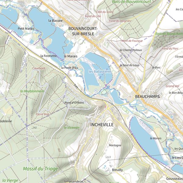 Plan cartographique de Étang de Bouvaincourt