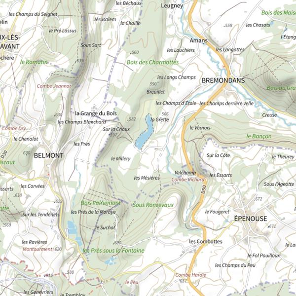 Plan cartographique de Étang de Breuillez