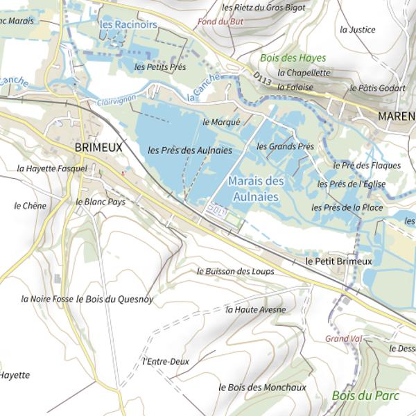 Plan cartographique de Étang de Brimeux