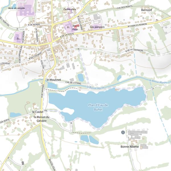 Plan cartographique de Étang de Buhel