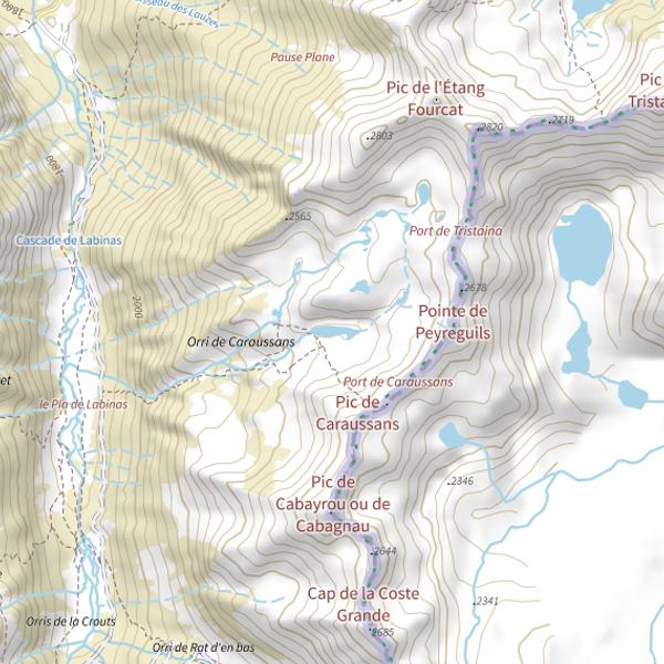 Plan cartographique de Étang de Caraussans (Auzat)