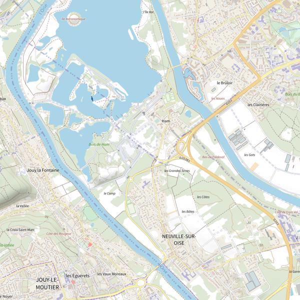 Plan cartographique de Étang de Cergy
