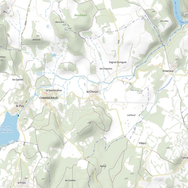 Plan cartographique de Étang de Chambéraud