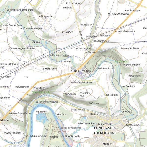 Plan cartographique de Étang de Chamois