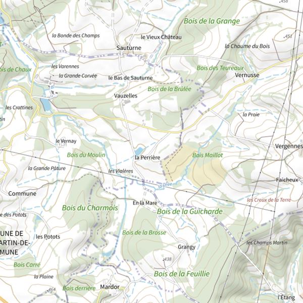 Plan cartographique de Étang de Champage