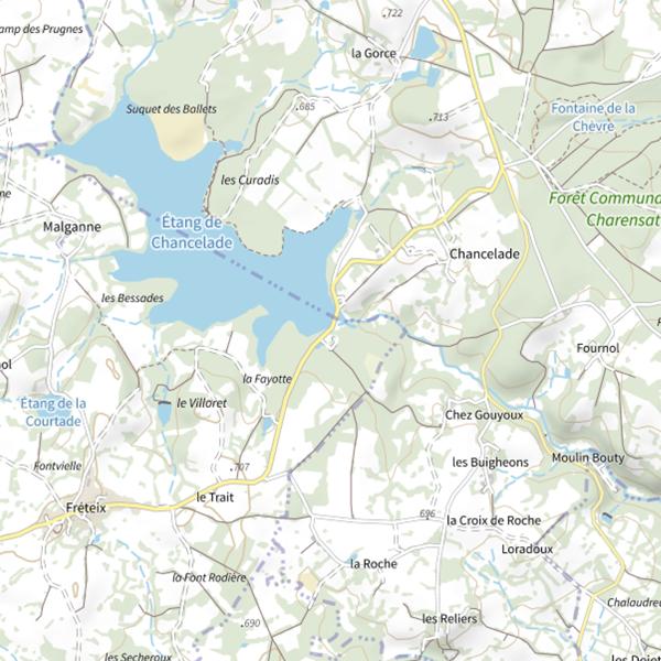Plan cartographique de Étang de Chancelade