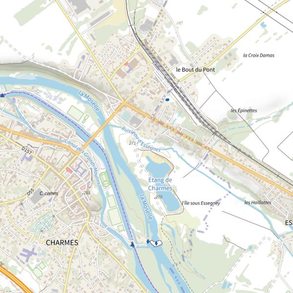 Plan cartographique de Étang de Charmes