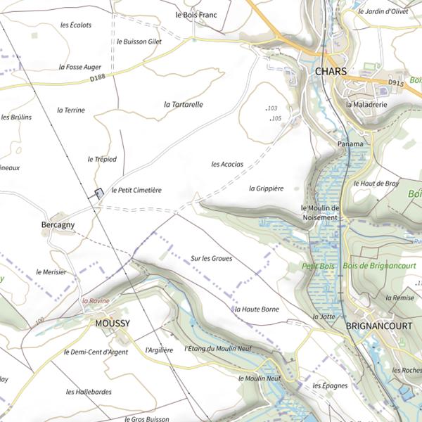 Plan cartographique de Étang de Chars