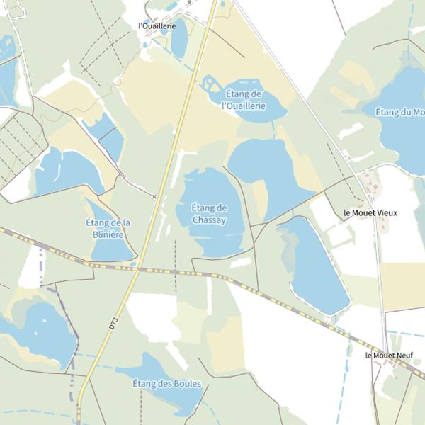 Plan cartographique de Étang de Chassay