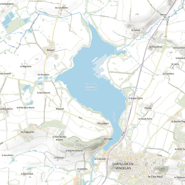 Plan cartographique de Étang de Châtillon