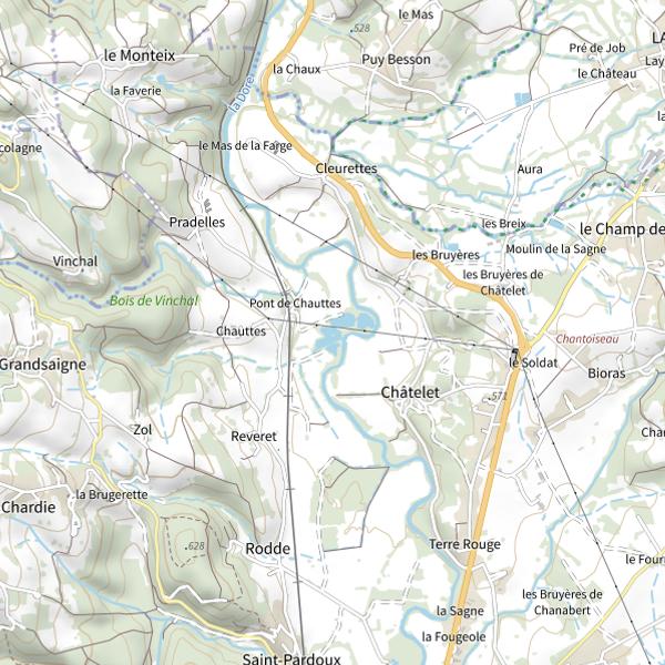 Plan cartographique de Étang de Chauttes