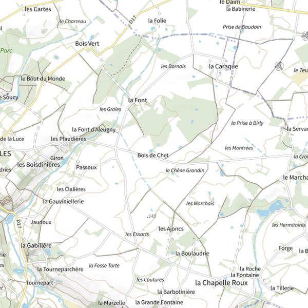 Plan cartographique de Étang de Chenevelles