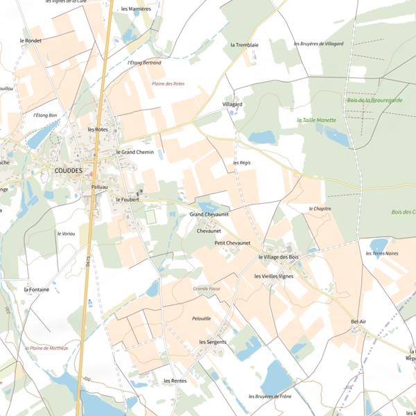 Plan cartographique de Étang de Chevaunet