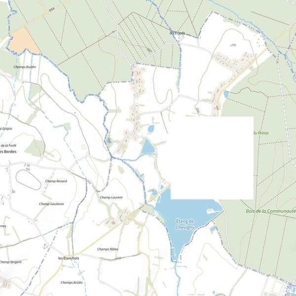Plan cartographique de Étang de Chevigny