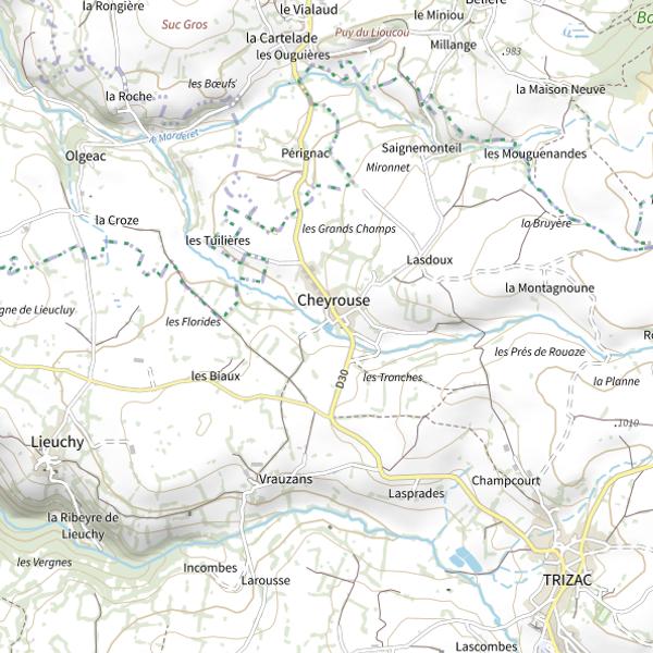 Plan cartographique de Étang de Cheyrousse