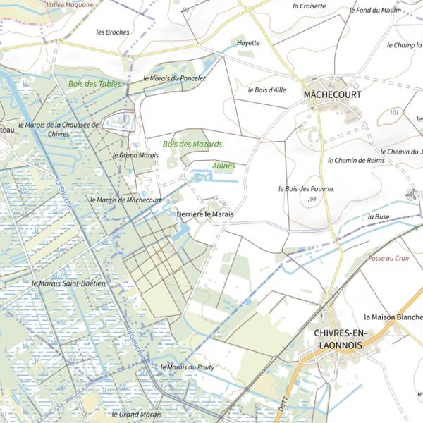 Plan cartographique de Étang de Chivres
