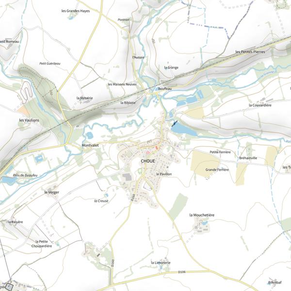 Plan cartographique de Étang de Choue