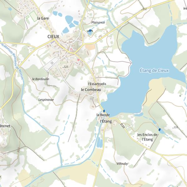 Plan cartographique de Étang de Cieux