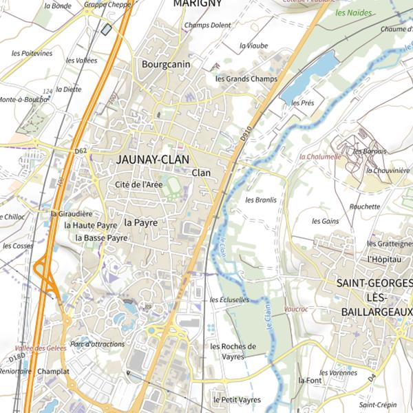 Plan cartographique de Étang de Clan