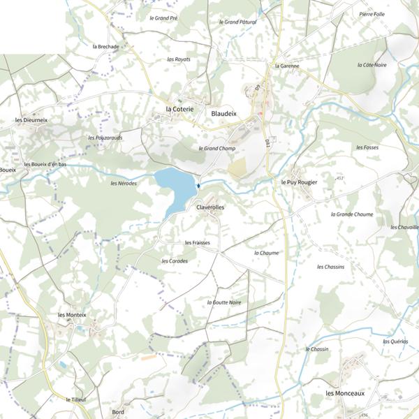 Plan cartographique de Étang de Claverolles