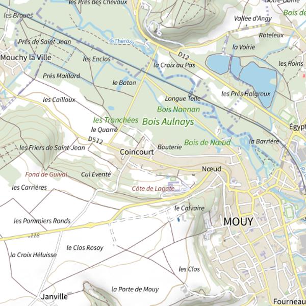 Plan cartographique de Étang de Coincourt