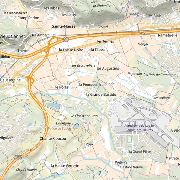 Plan cartographique de Étang de Colbert