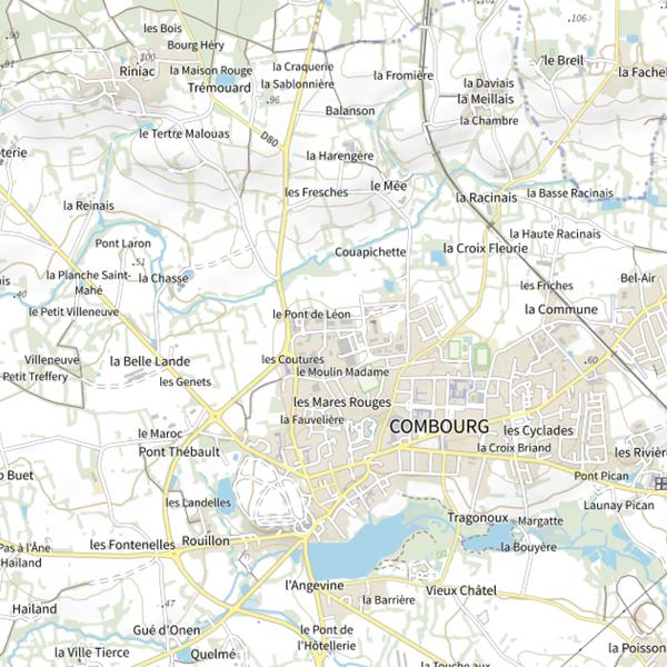 Plan cartographique de Étang de Combourg