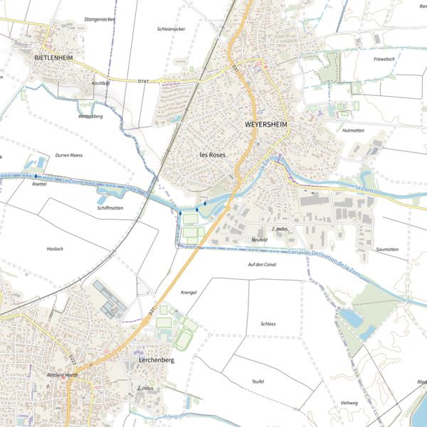 Plan cartographique de Étang de concours Kupp