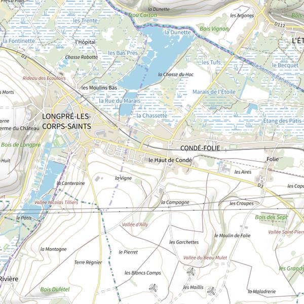 Plan cartographique de Étang de Condé Folie