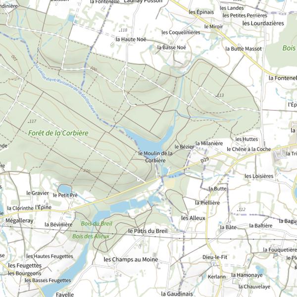 Plan cartographique de Étang de Corbières