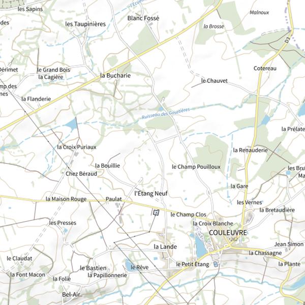 Plan cartographique de Étang de Couleuvre