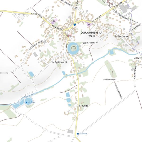 Plan cartographique de Étang de Coulommiers-la-Tour