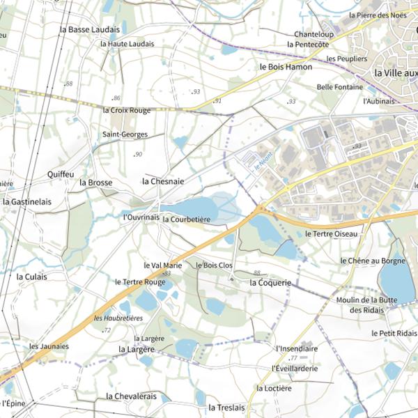 Plan cartographique de Étang de Courbetière
