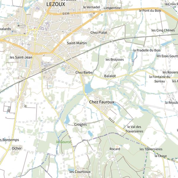 Plan cartographique de Étang de Croptes