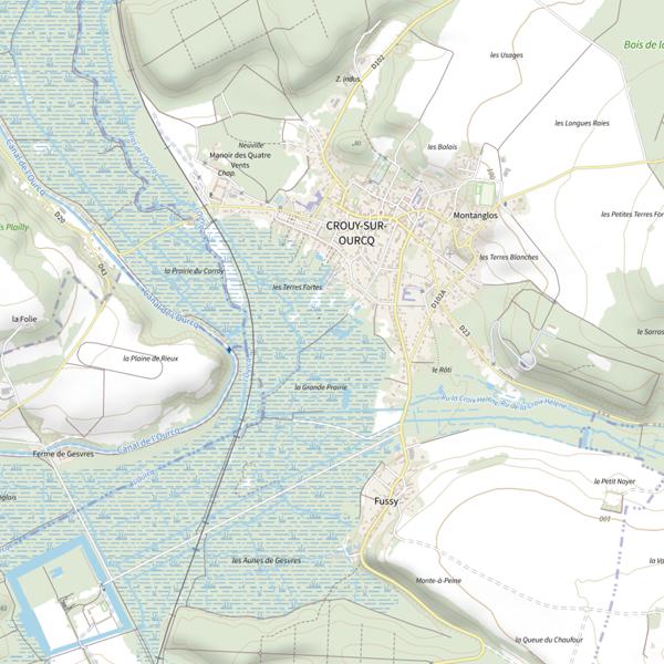 Plan cartographique de Étang de Crouy sur Ourcq Étang de Tresme