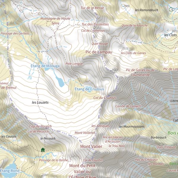 Plan cartographique de Étang de Cruzous