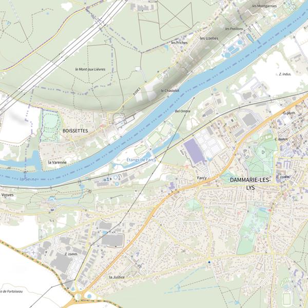 Plan cartographique de Étang de Dammarie-les-Lys