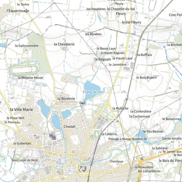 Plan cartographique de Étang de Deil
