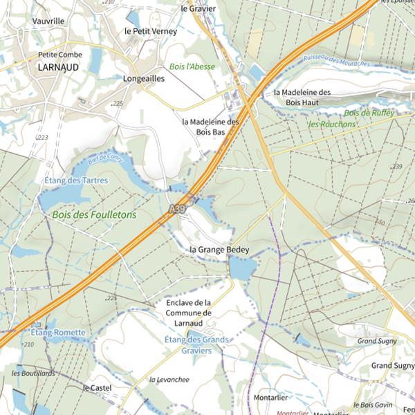 Plan cartographique de Étang de Desnes