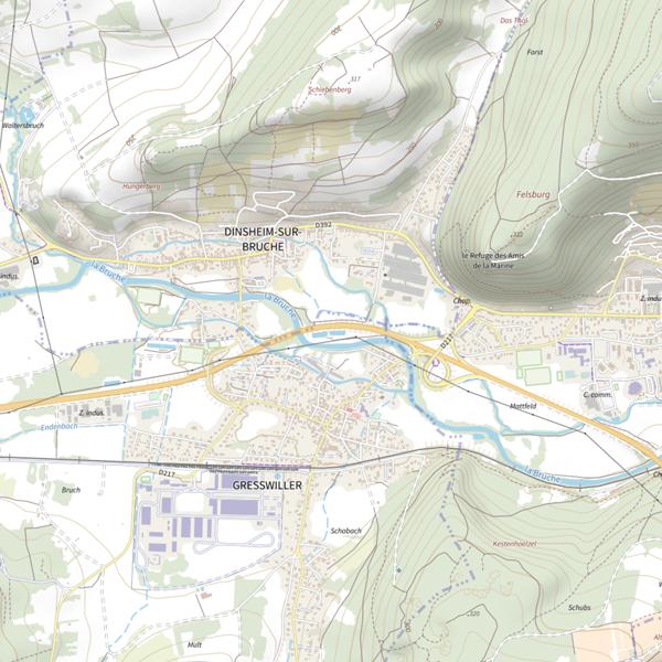 Plan cartographique de Étang de Dinsheim sur Bruche