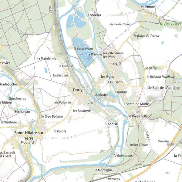 Plan cartographique de Étang de Douy