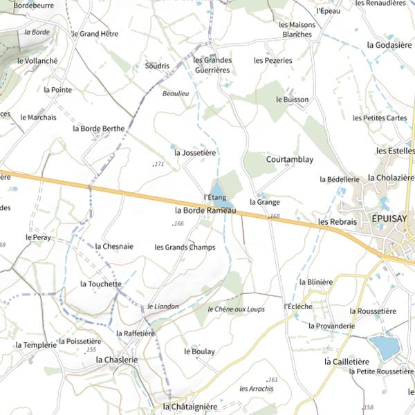 Plan cartographique de Étang de Epuisay