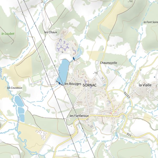 Plan cartographique de Étang de Feniers