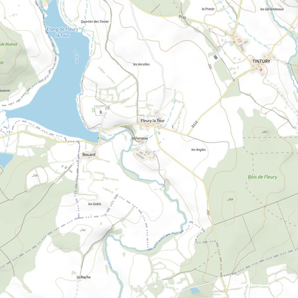 Plan cartographique de Étang de Fleury La Tour