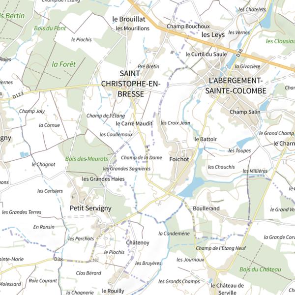 Plan cartographique de Étang de Foichot